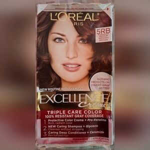 Loreal Paris Excellence Creme Hair Color 5RB Med Reddish Brown